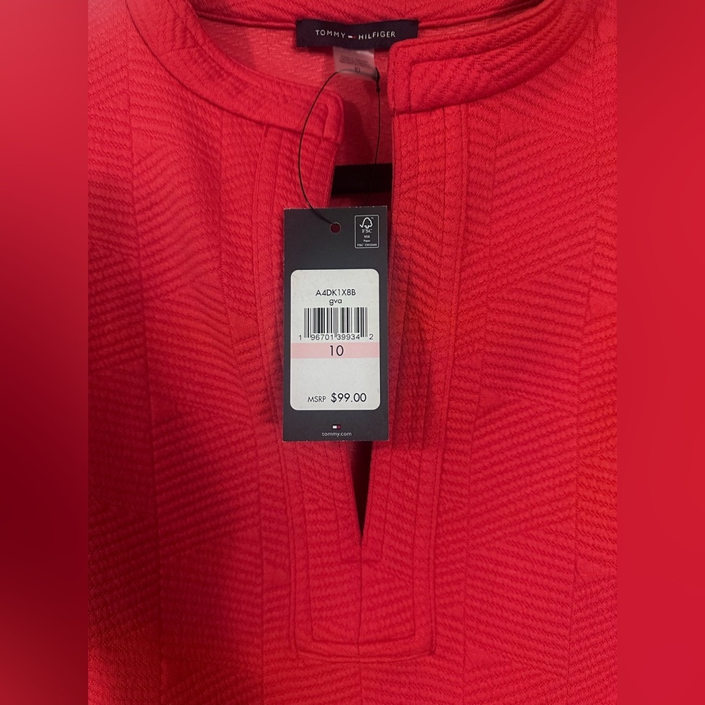 Tommy Hilfiger Red Sleeveless Dress with Pockets - Picture 3 of 4